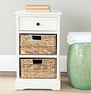 Safavieh Carrie Side Table, Distressed Cream, rollover