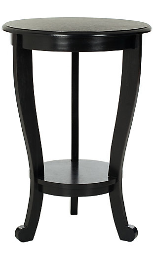 Safavieh Mary Pedestal Table, Distressed Black, large