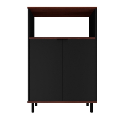 Mosholu Accent Cabinet, Black/Nut Brown, large