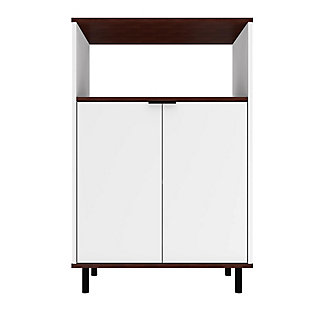 Mosholu Accent Cabinet, White/Nut Brown, large