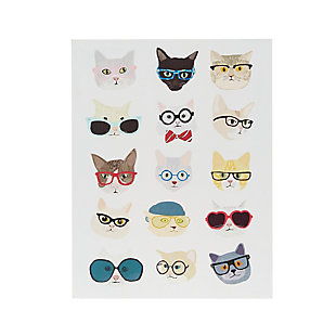 Bring a stylish and quirky look to your space with this hip cat wall decor. It features a variety of fashion-forward cats, showing off their trendy eyeglasses, hats and bowties. Printed on an engineered wood box, this lightweight and easy-to-hang wall decor makes for a purr-fect addition to your study or bedroom.Made of engineered wood | Multicolored | Unframed | Sawtooth hanger | Indoor use only | Ready to hang | Imported