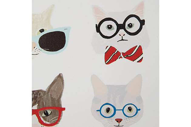 Bring a stylish and quirky look to your space with this hip cat wall decor. It features a variety of fashion-forward cats, showing off their trendy eyeglasses, hats and bowties. Printed on an engineered wood box, this lightweight and easy-to-hang wall decor makes for a purr-fect addition to your study or bedroom.Made of engineered wood | Multicolored | Unframed | Sawtooth hanger | Indoor use only | Ready to hang | Imported