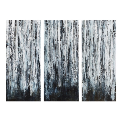Madison Park Black Set of 3 Printed Canvas with Gel Coat, , large