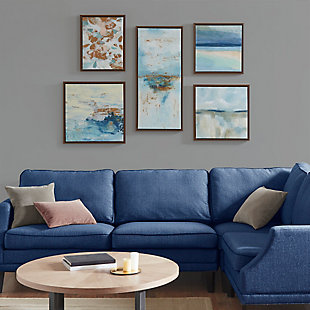 Madison Park Blue Multi Gallery Art 5 Piece Set with Bronze Frame, , rollover