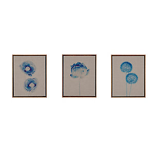 Madison Park Blue Framed 3 Piece Printed Canvas On Linen, , large