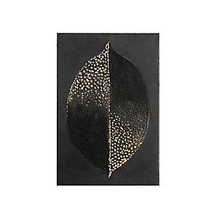 Madison Park Charcoal/Gold Heavy Textured Canvas with Gold Foil Embellishment, , large