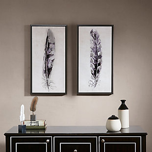Madison Park Gray Framed Gel Coated Canvas with Silver Foil 2 Piece Set, , rollover
