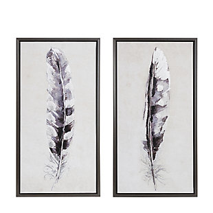 Madison Park Gray Framed Gel Coated Canvas with Silver Foil 2 Piece Set, , large