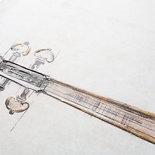 A detailed composition with hand-painted embellishments on printed antique-style artistry, the "Violin Study" wall art set plays in three-part harmony. A classic violin blueprint, at different angles, is printed on each canvas to create a unique look. Hand-painted embellishments add a textural element, while two D-rings on the back of each canvas make them easy to hang and arrange on your wall.Set of 2 | Made of canvas and engineered wood | White and beige | Hand-painted and embellished | Gallery wrapped canvas | Ready to hang (D-ring hangers) | Indoor use only | Imported