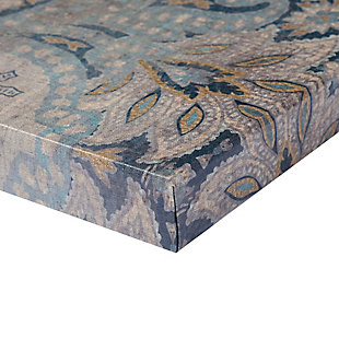 These weathered damask wall prints offer a subtle take on boho-chic style. The three-piece set, printed on linen canvas, features a serene blue and neutral color palette for a complementary addition to your home.Set of 3 | Made of canvas, engineered wood and linen | Blue and neutral color palette | Gallery wrapped canvas | Giclee reproduction | Ready to hang (D-ring hangers) | Indoor use only | Imported
