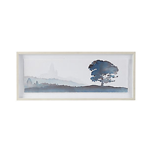 Madison Park Blue Glass Framed Scenery Graphic with Single Floating Mat, , large