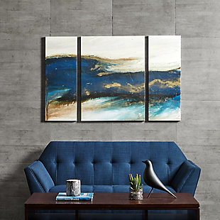 INK+IVY Blue Gel Coated Canvas-Set of Three, , rollover