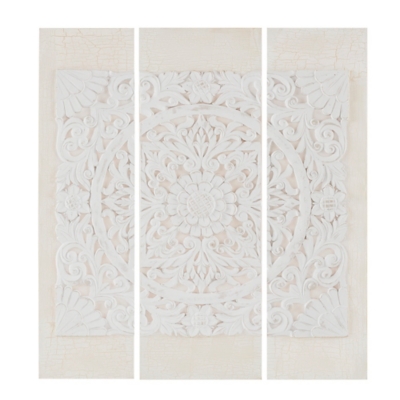 Madison Park Offwhite 3D Embellished Canvas, , large