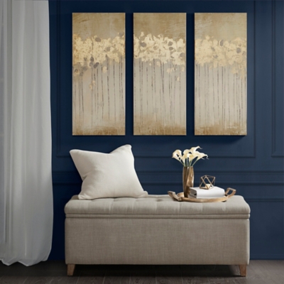 Anna Foil Abstract Wall Art Set of 3, Taupe