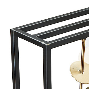 Make a statement with the sleek, modern style of the "Clement" three-piece metal wall art set. This intriguing trio features multiple rows of goldtone discs on slender rods, framed in black metal for contrast. Bring life to any bare space with this contemporary piece, which is bursting with style and unique design.Set of 3 | Made of iron | Frame with black finish | Rods with goldtone finish | Ready to hang (round hooks) | Indoor use only | Imported