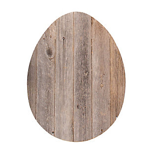 Rustic Farmhouse 18 In. Weathered Gray Wood Egg, Weathered Gray, large