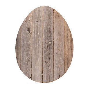 Rustic Farmhouse 24 In. Weathered Gray Wood Egg, Weathered Gray, large