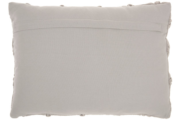 Celebrate your unique style with the fashionable flair of the kathy ireland® home studio collection. This delightfully textured lumbar pillow is crafted in delicate hues, with a gathered and pintucked cover for an irresistibly touchable effect. Soft and comfy, it's an eye-catching embellishment for your bed or sofa.Made of 100% cotton | Handcrafted | Soft polyfill | Zipper closure | Imported | Spot clean