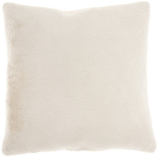 Nourison Mina Victory Oversize Faux Fur 20" X 20" Throw Pillow, Beige, large