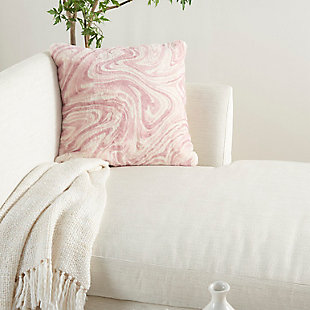 Cool and contemporary, this print throw pillow from mina victory is like artwork for your sofa. Its swirling marble pattern is printed onto a cozy, textured polyester cover. It includes a polyester insert for extra-plush support.Made of polyester | Handcrafted | Soft polyfill | Zipper closure | Imported | Spot clean