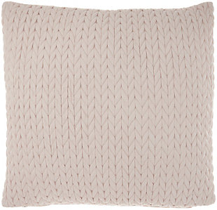 Nourison Mina Victory Life Styles Quilted Chevron 22"x22" Throw Pillow, Ivory, large