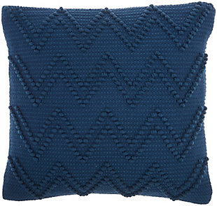 Lend a refreshing and modern vibe to your living room or bedroom with this stylish throw pillow from mina victory. In a delightful pop of pattern, its chunky chevron motif is woven in high-low style for a cozy, textural effect. Handcrafted with a durable cotton and wool face, cotton back and plush polyfill insert, this pillow is the perfect accent to your living space.Made of wool and cotton | Handcrafted | Soft polyfill | Zipper closure | Imported | Spot clean