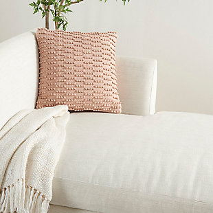 Add a cohesive and welcoming finish to your living room or bedroom decor with this throw pillow from mina victory. Texturally woven dotted stripes fashionably complement a variety of styles, from modern minimalism to farmhouse and country. This throw pillow is handcrafted of soft poly-cotton fibers, and includes a removable polyester insert for easy spot cleaning.Made of 100% cotton and polyester | Handcrafted | Soft polyfill | Zipper closure | Imported | Spot clean