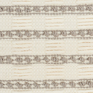 Charming and casual, this throw pillow from mina victory easily ups the comfort level of your sofa or bed. Its softly textured poly-cotton cover is adorned with woven stripes and linear dots on a neutral ivory background. This versatile design is a beautiful complement to modern, contemporary and farmhouse styles of decor. The handmade throw pillow includes a removable polyester insert with zipper closure that makes spot cleaning a breeze.Made of 100% cotton and polyester | Handcrafted | Soft polyfill | Zipper closure | Imported | Spot clean