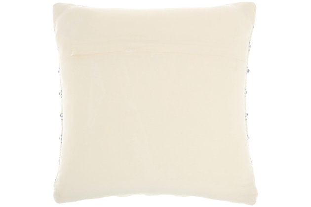 Charming and casual, this throw pillow from mina victory easily ups the comfort level of your sofa or bed. Its softly textured poly-cotton cover is adorned with woven stripes and linear dots on a neutral ivory background. This versatile design is a beautiful complement to modern, contemporary and farmhouse styles of decor. The handmade throw pillow includes a removable polyester insert with zipper closure that makes spot cleaning a breeze.Made of 100% cotton and polyester | Handcrafted | Soft polyfill | Zipper closure | Imported | Spot clean