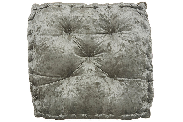 Relax in the comfort of this accent seat cushion from mina victory. Stuffed with plush polyester and wrapped in luxe poly-velvet, this classic tufted cushion will easily become a staple for your floor or chair seating. Combine several to make a larger seating area or for an extra-cozy lounge area. This design is a versatile fit for glam, modern and boho-chic decor.Made of polyester and cotton | Handcrafted | Soft polyfill | Imported | Spot clean