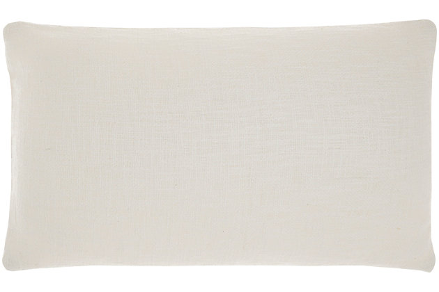 Take your casual decor up a notch with this oblong throw pillow from mina victory home accents. Pure cotton, woven skillfully with nubby stitches, adds subtle texture to your couch, chair or other seating area. A hidden zipper closure makes it a breeze to remove the polyester insert for spot cleaning.Made of 100% cotton | Handcrafted | Soft polyfill | Zipper closure | Imported | Spot clean