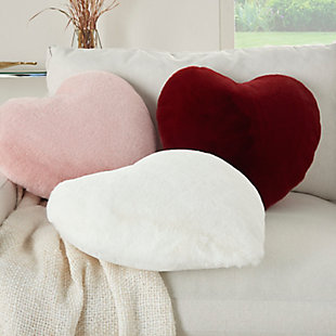 Add sweet comfort to your home with this heart-shaped throw pillow by mina victory home accents. Whether you’re decorating for valentine’s day or you just want to add a little love to your space year-round, this fluffy faux rabbit fur pillow offers hours of cozy support. It's handmade of polyester in classic white, with a plump fill. Bring lush texture and a warm, welcoming feeling to any room with this artistic creation.Handcrafted | Made of 100% polyester | Soft polyfill | Faux fur | Imported | Spot clean