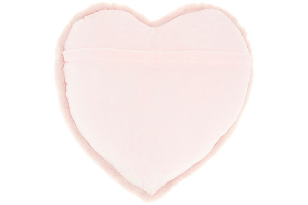 Add sweet comfort to your home with this heart-shaped throw pillow by mina victory home accents. Whether you’re decorating for valentine’s day or you just want to add a little love to your space year-round, this fluffy faux rabbit fur pillow offers hours of cozy support. It's handmade of polyester in blush pink, with a plump fill. Bring lush texture and a warm, welcoming feeling to any room with this artistic creation.Handcrafted | Made of 100% polyester | Soft polyfill | Faux fur | Imported | Spot clean