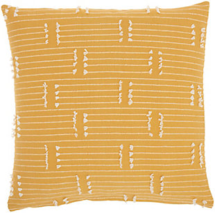 Nourison Kathy Ireland Striped Stitch 18" X 18" Throw Pillow, Yellow, large