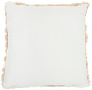 A glamorous pattern and plush texture are highlights of this luxurious faux angora throw pillow by mina victory. Amazingly soft faux rabbit fur in neutral beige tones adorns the front cover, making it the perfect accent piece to relax on after a long day. The accent pillow has a handcrafted acrylic front and solid polyester back, with a zipper closure for easy spot cleaning. Bring a warm, welcoming feeling to any room with this artistic creation.Handcrafted | 100% acrylic front; 100% polyester back | Faux fur | Soft polyfill | Zipper closure | Imported | Spot clean