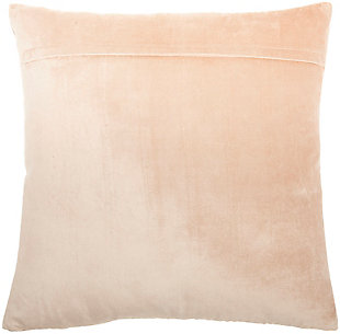 Lounge in luxury with this enchanting throw pillow by mina victory. Its lush and velvety blush pink cover is accented by rows of beaded stripes for an ultra-glam effect on your sofa, bed or chair. Handcrafted of velvet, this accent pillow has a zipper closure and a cozy polyester fill for added comfort.Handcrafted | Made of 100% velvet | Soft polyfill | Zipper closure | Beaded stripes | Imported | Spot clean