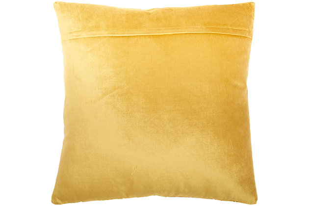 Lounge in luxury with this enchanting throw pillow by mina victory. Its lush and velvety gold cover is accented by rows of beaded stripes for an ultra-glam effect on your sofa, bed or chair. Handcrafted of velvet, this accent pillow has a zipper closure and a cozy polyester fill for added comfort.Handcrafted | Made of 100% velvet | Soft polyfill | Zipper closure | Beaded stripes | Imported | Spot clean