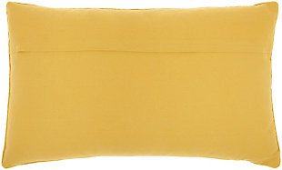 Art deco meets modern glam in this plush handmade mina victory lumbar pillow. Across its gold cotton cover, beaded floral motifs create a glamorous effect on your sofa, bed or chair. This lumbar pillow includes a springy polyester insert to help retain its rectangular shape, and a zipper closure for easy spot cleaning.Handcrafted | Made of 100% cotton | Soft polyfill | Zipper closure | Beaded floral motifs | Imported | Spot clean