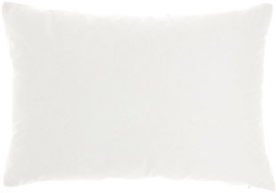 Jewelry for your rooms. At home in modern and contemporary spaces, this chic mina victory lumbar pillow adds an instant touch of opulence to your living room or bedroom decor. Its velvety-soft cover is adorned with beaded and printed metallic silver stripes for a glam effect on your bed or sofa. Handcrafted for comfort in super soft poly-velvet, this lumbar pillow includes a removable polyester insert.Handcrafted | Made of 100% polyester | Removable soft polyfill insert | Beaded, printed metallic silver stripes | Imported | Imported