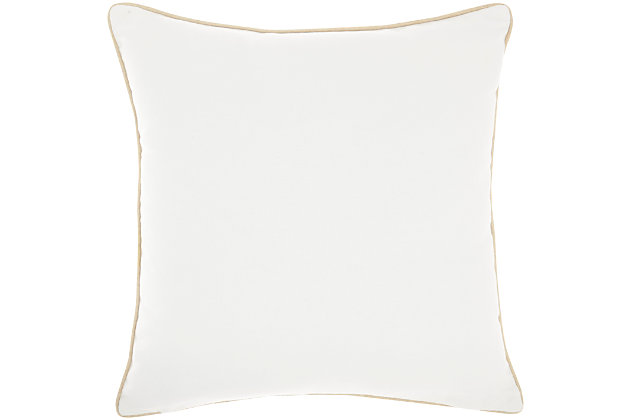 Bring modern flair to a favorite chair, sofa or bed with the fresh style of this handcrafted mina victory accent pillow. It's a unique accessory in shaded velvet with the subtle gleam of foil printing, and the texture of hand-beaded embroidery. In beige ombre on gold, with cotton back.Handcrafted | Hand-beaded embroidery | Made of velvet with cotton back | Soft polyfill | Zipper closure | Foil printing | Spot clean