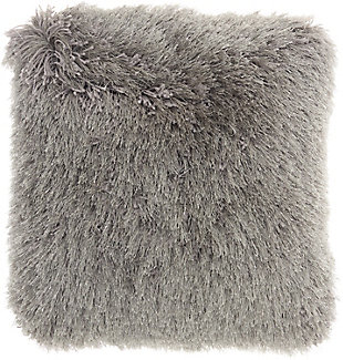 This funky shag pillow is the easiest way to instantly add texture and a fresh style to any room. With its charcoal hue and ultra-plush texture, the modern mina victory throw pillow offers premier comfort and style. Elegant in its simplicity, its solid-toned face is made of soft polyester shag with a velvety-soft polyester back. Includes a removable polyester insert.Machine made | Made of 100% polyester | Soft polyfill | Zipper closure | Imported | Spot clean