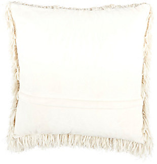 This funky shag pillow is the easiest way to add texture and a fresh style to any room. With its classic ivory hue and ultra-plush texture, this modern mina victory throw pillow offers premier comfort and style. Elegant in its simplicity, its solid-toned face is handcrafted of soft, ribbon-style polyester shag with a velvety-soft polyester back. Includes a removable polyester insert.Handcrafted | Made of 100% polyester | Removable soft polyfill insert | Zipper closure | Imported | Spot clean