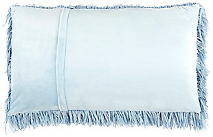 This funky shag pillow is the easiest way to add texture and a fresh style to any room. With its ocean blue hue and ultra-plush texture, this modern mina victory lumbar pillow offers premier comfort and style. Elegant in its simplicity, its solid-toned face is handcrafted of soft, ribbon-style polyester shag with a velvety-soft polyester back. Includes a removable polyester insert.Handcrafted | Made of 100% polyester | Removable soft polyfill insert | Zipper closure | Imported | Spot clean