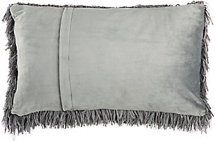 This funky shag pillow is the easiest way to add texture and a fresh style to any room. With its charcoal gray hue and ultra-plush texture, this modern mina victory lumbar pillow offers premier comfort and style. Elegant in its simplicity, its solid-toned face is handcrafted of soft, ribbon-style polyester shag with a velvety-soft polyester back. Includes a removable polyester insert.Handcrafted | Made of 100% polyester | Removable soft polyfill insert | Zipper closure | Imported | Spot clean