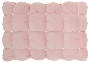 Nourison Mina Victory Sofia Luminescence Quilted Swarovski 14" X 20" Throw Pillow, Rose, large