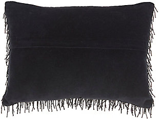 Jewelry for your rooms. The classic shag design is reimagined in this beaded tassel lumbar pillow from mina victory home accents. On its polyester face, black sequins and strings of beads create a delightfully textured effect. This contemporary pillow is handmade in a rectangle and includes a removable polyester insert with zipper closure.Handcrafted | Made of 100% cotton | Removable soft polyfill insert | Finished with black sequins and beads | Pattern appears on face only | Zipper closure | Imported | Spot clean