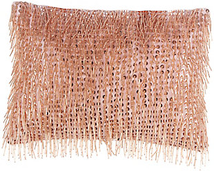 Jewelry for your rooms. The classic shag design is reimagined in this beaded tassel lumbar pillow from mina victory home accents. On its polyester face, blush pink sequins and strings of beads create a delightfully textured effect. This contemporary pillow is handmade in a rectangle and includes a removable polyester insert with zipper closure.Handcrafted | Made of 100% cotton | Removable soft polyfill insert | Finished with blush pink sequins and beads | Pattern appears on face only | Zipper closure | Imported | Spot clean