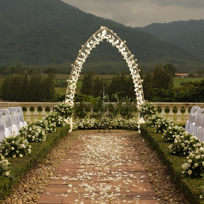 Floral LED Archway, White