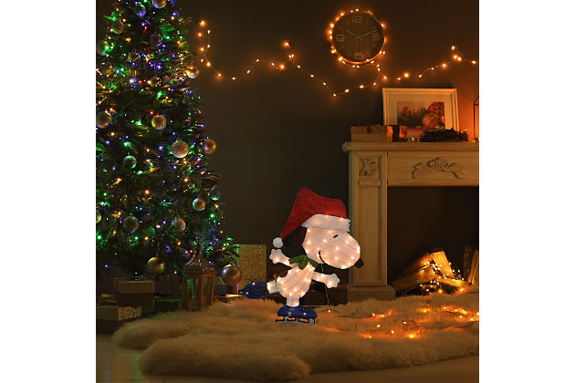 Peanuts 32 Inch Skating Snoopy 2d Outdoor Led Yard Decor Ashley - Peanuts Outdoor Christmas Decorations Home Depot