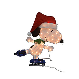 Peanuts 32 Inch Skating Snoopy 2D Outdoor LED Yard Decor, , large